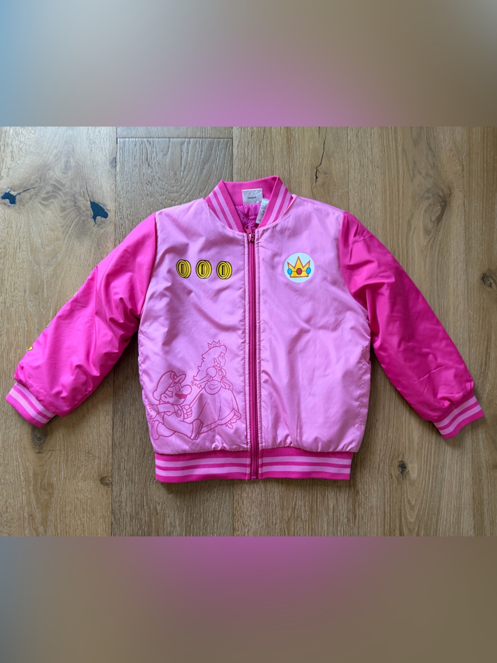 Super Mario Princess Peach Bomber Jacket Size 6X